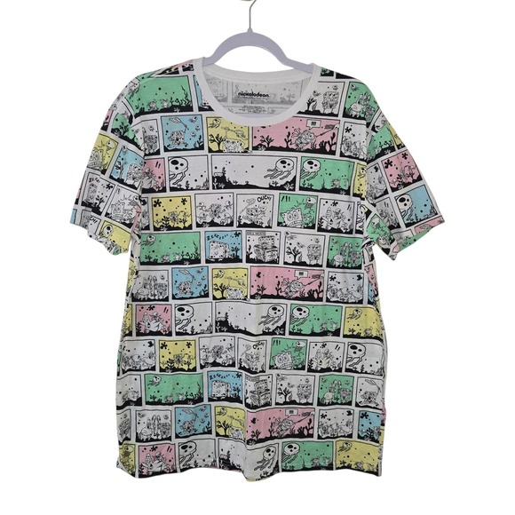 Nickelodeon Other - Nickelodeon SpongeBob SquarePants Comic Print T Shirt Pastel Graphic Tee Size L